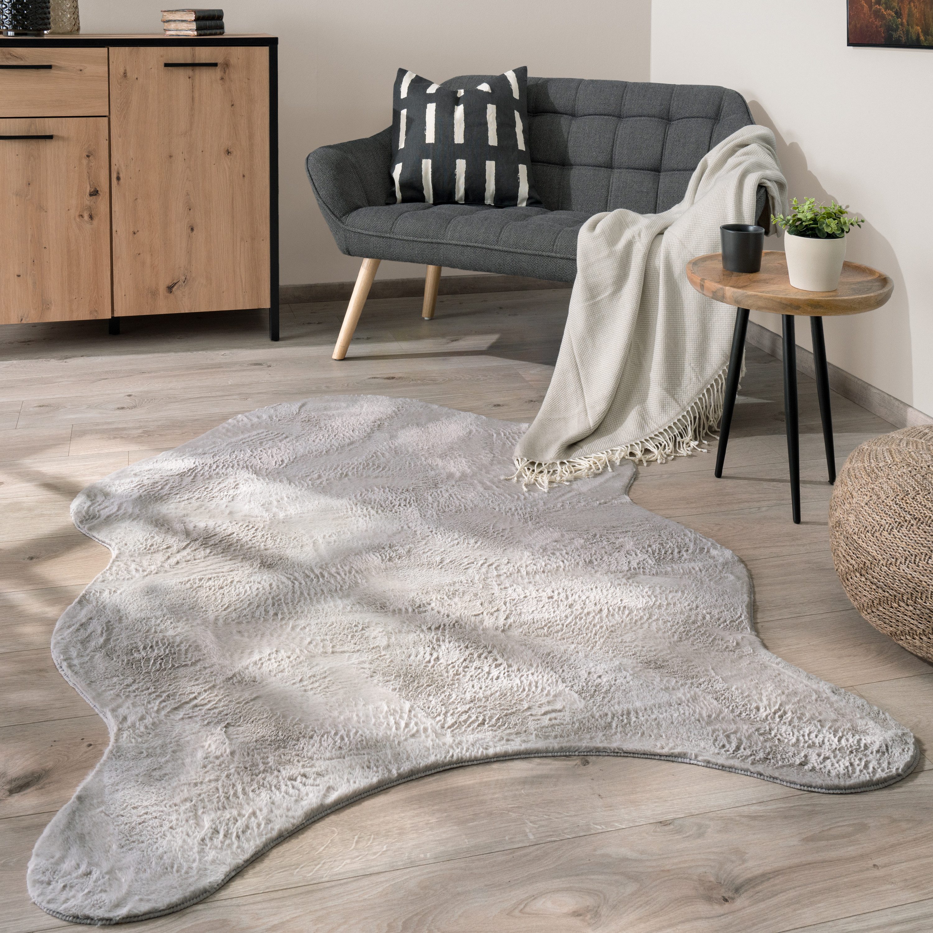 Paco Home Fellteppich Pelt 640, fellförmig, günstig online kaufen