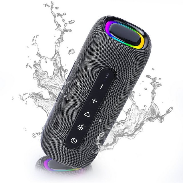 SEEZSSA Bluetooth Lautsprecher mit Licht 5.3 Bluetooth Musikbox Kabellos Box Lautsprecher (Stereo Sound Tragbar Dualen Bass-Treibern Freisprechfunktion für Phone)