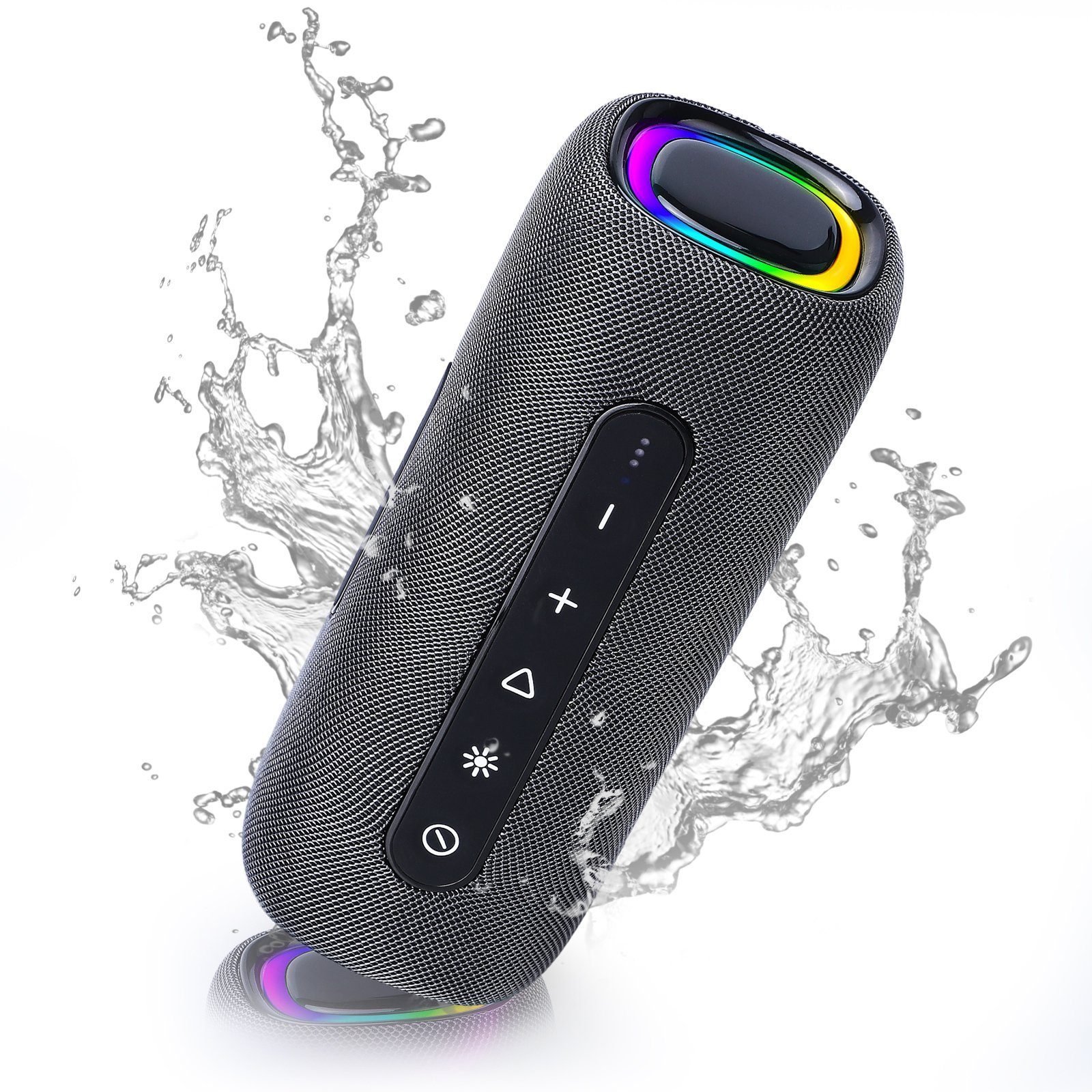 SEEZSSA Bluetooth Lautsprecher mit Licht 5.3 Bluetooth Musikbox Kabellos Box  Lautsprecher (Stereo Sound Tragbar Dualen Bass-Treibern Freisprechfunktion  für Phone)