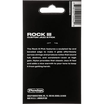 Dunlop Plektrum, 570P138 Rock III Nylon Custom Jazz III - Plektren Set