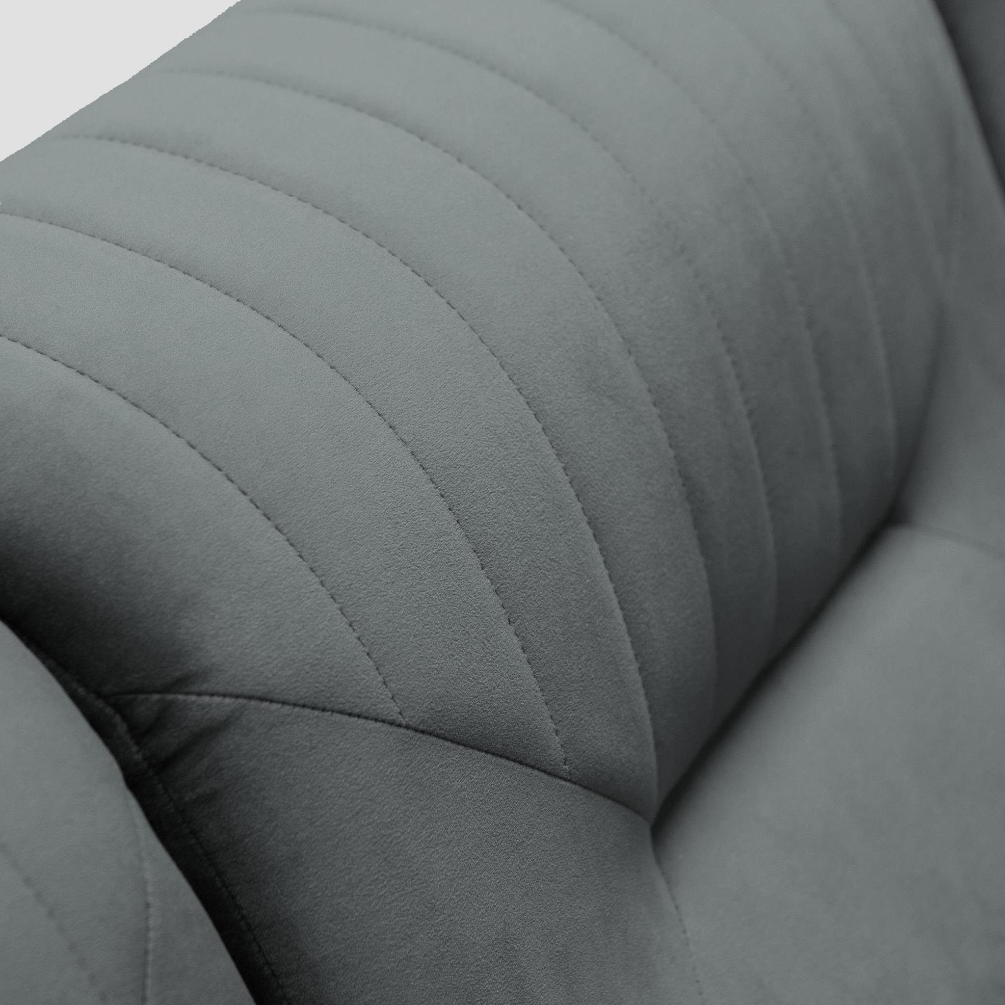 Couchgarnituren Sofa 14) + im + Beautysofa Design), 2-Sitzer Polstergarnitur Metallbeine, VENEZIA, (Sessel modernes Velours Grau aus 3-Sitzer (bluvel mit Sofa