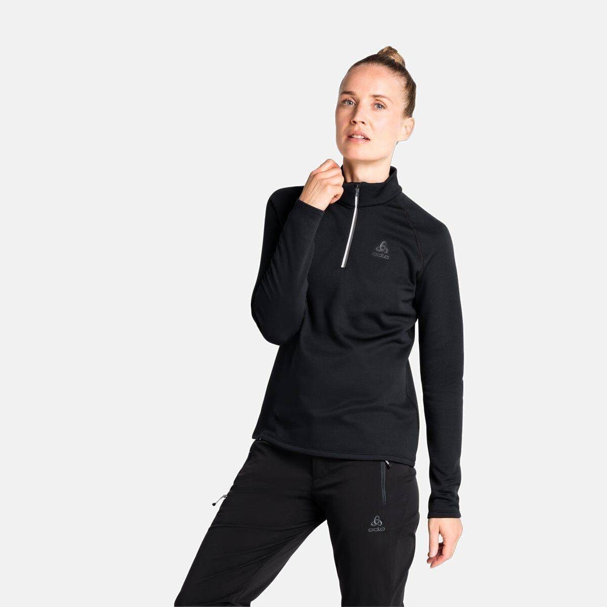 LAYER MID Damen Langarmshirt (1-tlg) BESSO Odlo schwarz Langarmshirt (200)