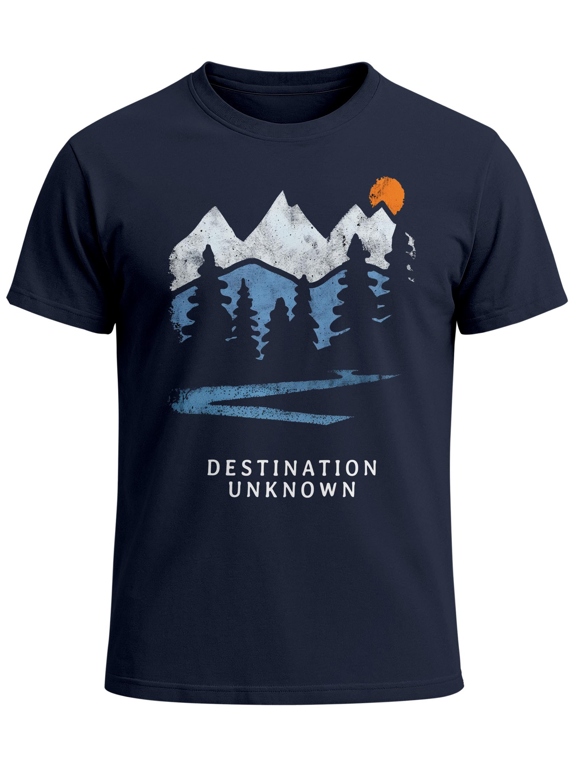 Neverless Print-Shirt Herren T-Shirt Prinstshirt Berge Wandern Adventure Outdoor mit Print