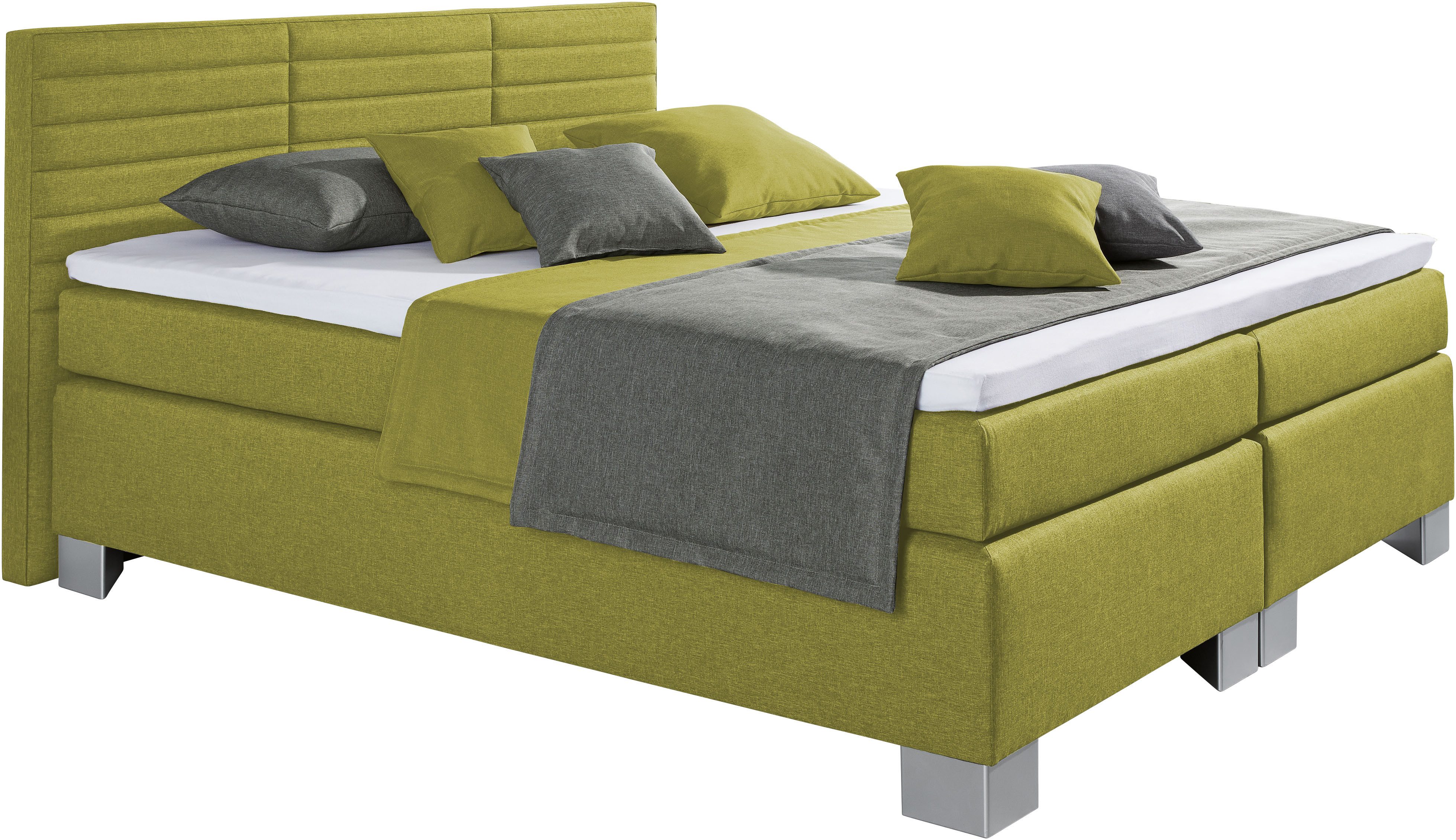 hapo Boxspringbett ATLANTA mit hohem Kopfteil (Topper separat erhältlich), erhältlich in verschiedenen Breiten, Farben & Matratzenarten