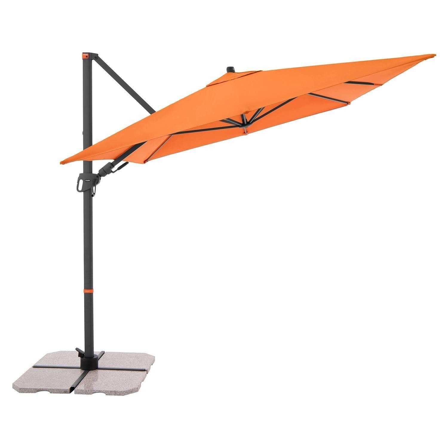 doppler® Ampelschirm MY ZONE, Anthrazit, Orange, Aluminium, Polyester, LxB: 240x320 cm, dreh- und schwenkbar