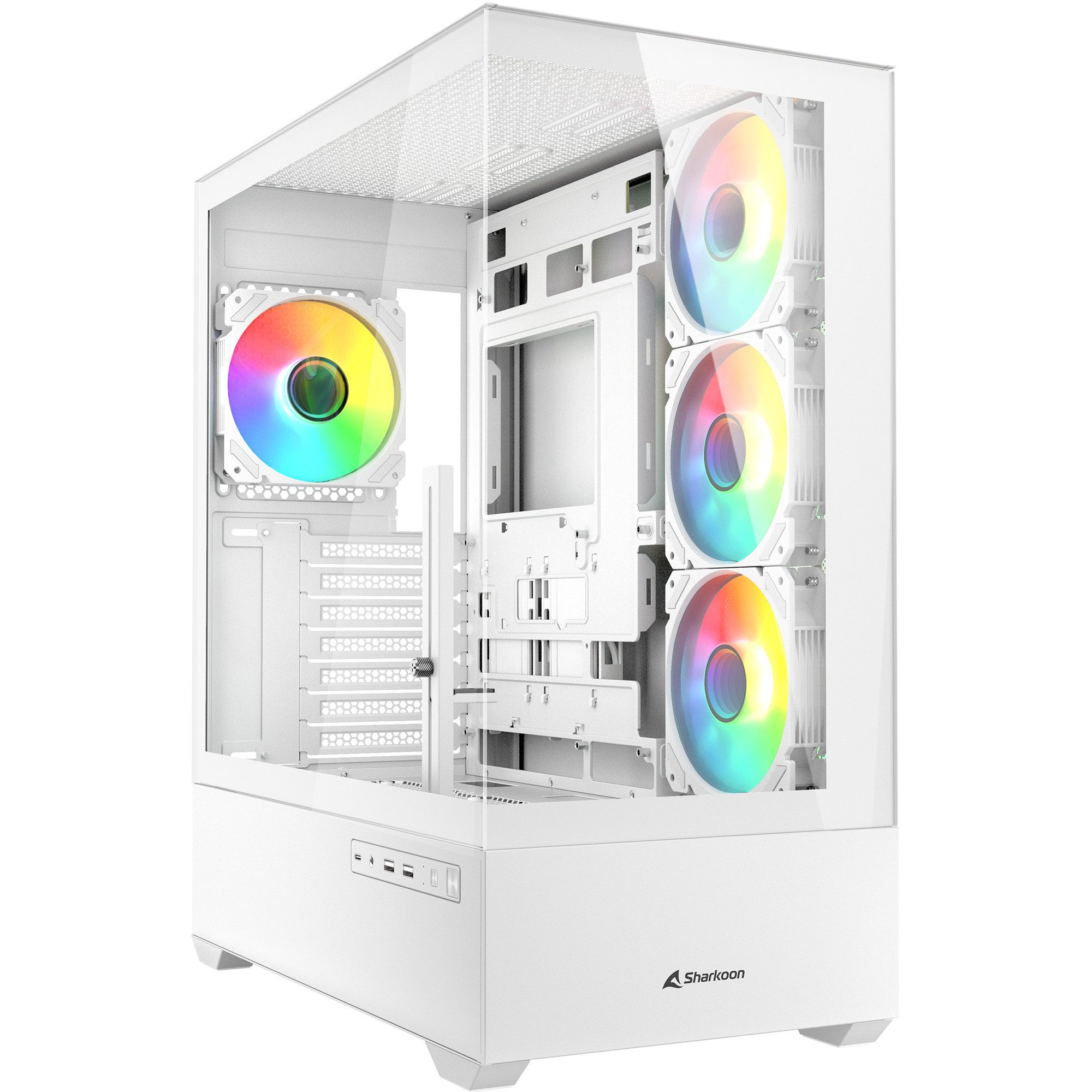 Sharkoon PC-Gehäuse Sharkoon AK6 RGB, Tower-Gehäuse, (Tempered Glass