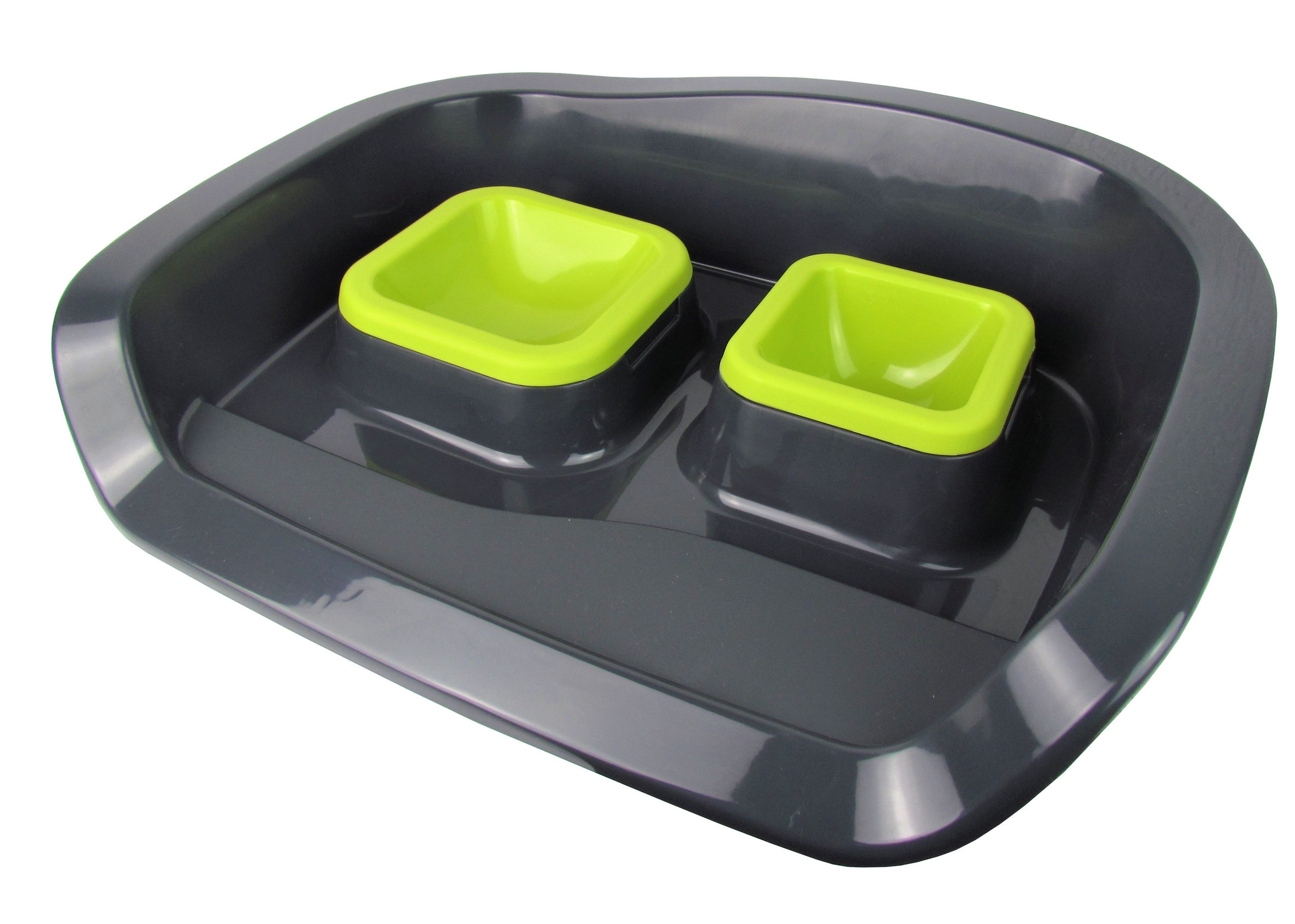 Centi Napf-Set Futterstation/Hundenäpfe Oder Katzennäpfe - Easy Clean, Kunststoff, Anti-Rutsch Füße an der Unterseite - Spülmaschinengeeignet
