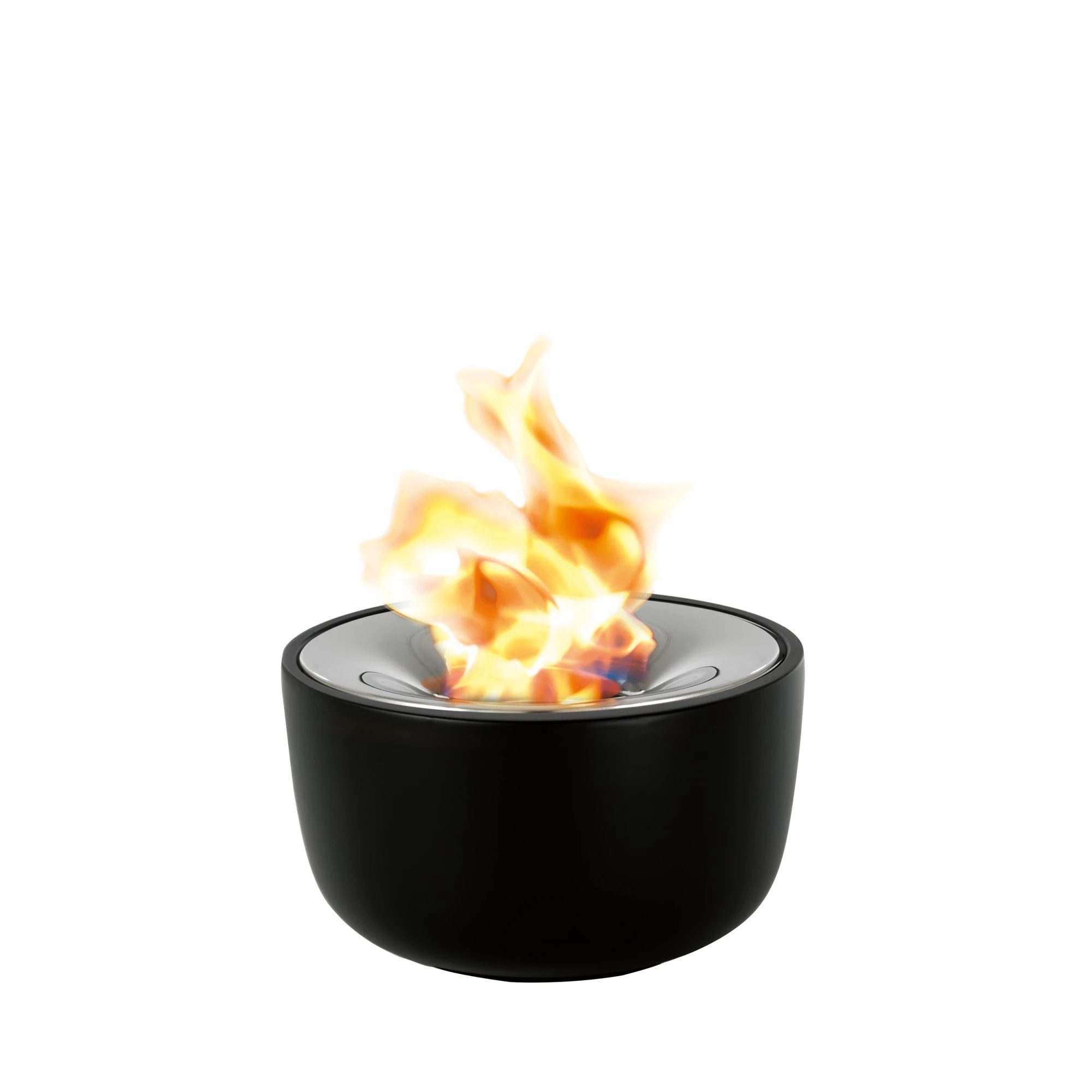 blomus Feuerstelle -FUOCO- Gelfeuerstelle aus Edelstahl: Elegantes Outdoor-Design, Polierter Edelstahl, Frostsicher, Hochwertig, Schwarz, Zeitloses Design