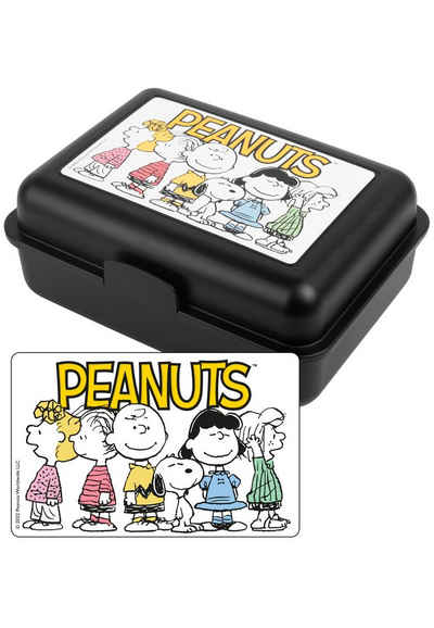 United Labels® Lunchbox The Peanuts Brotdose - Family - mit Trennwand Schwarz, Kunststoff (PP)