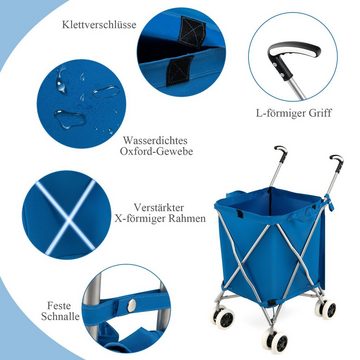 COSTWAY Einkaufstrolley, 90 l, bis 55 kg, mit Rädern & Griff, klappbar