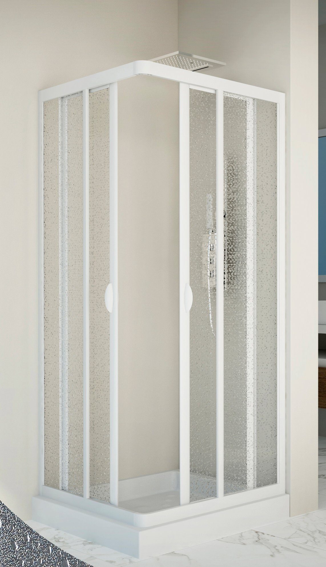 Forte Eckdusche Vela, BxT: 80x80 cm, Acrylglas, variabler Verstellbereich, günstig online kaufen