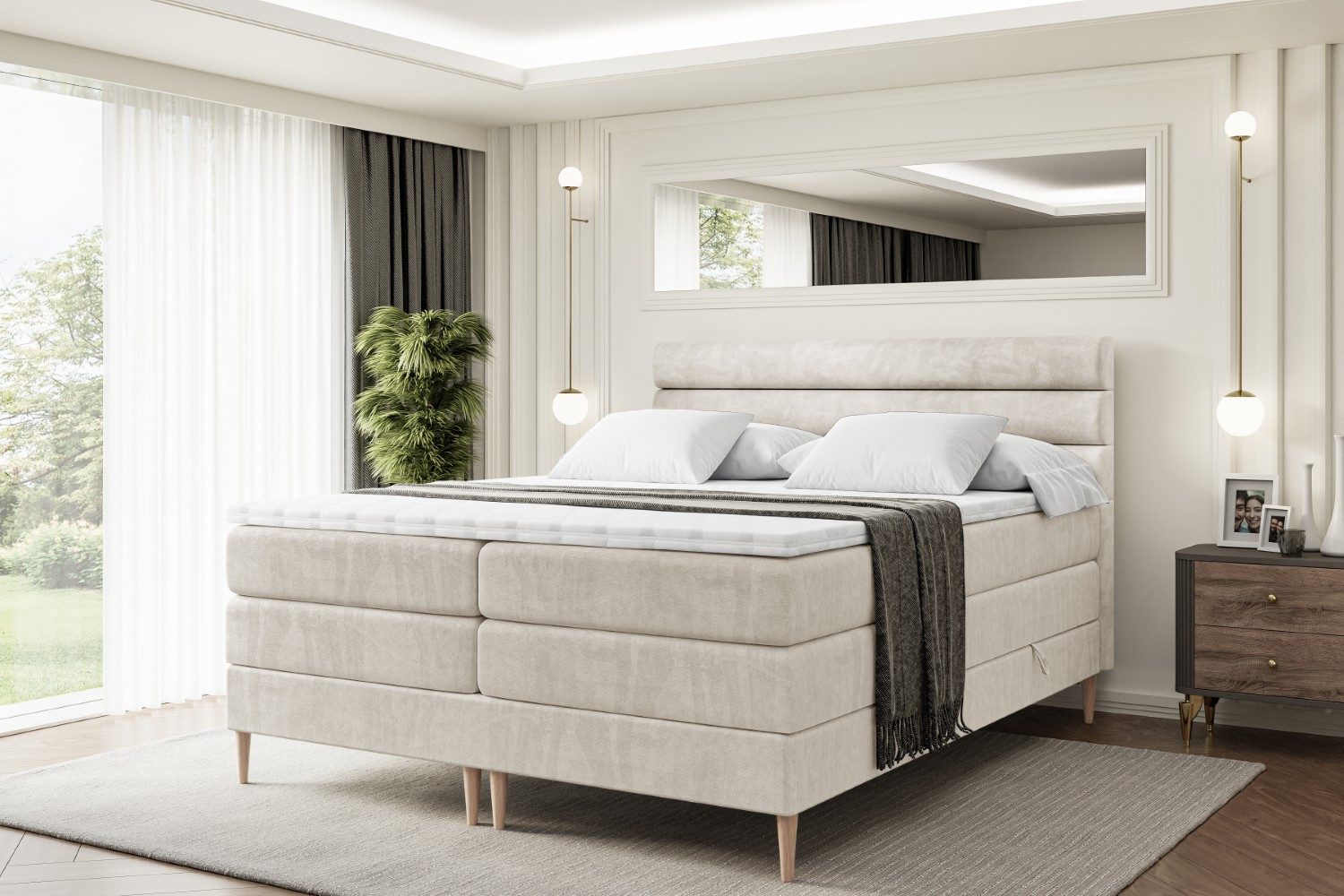 ALTDECOR Boxspringbett CELESTIA-F KING (Multipocket-Matratze H4, günstig online kaufen