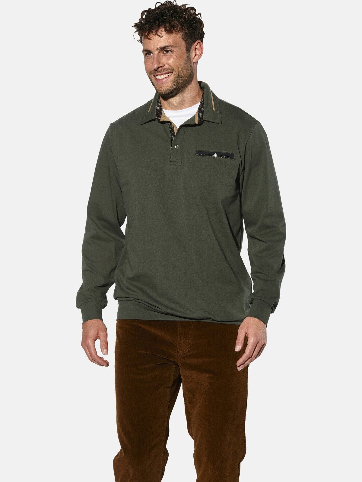 Babista Langarm-Poloshirt DOROCASTI aus reinem Baumwolljersey günstig online kaufen