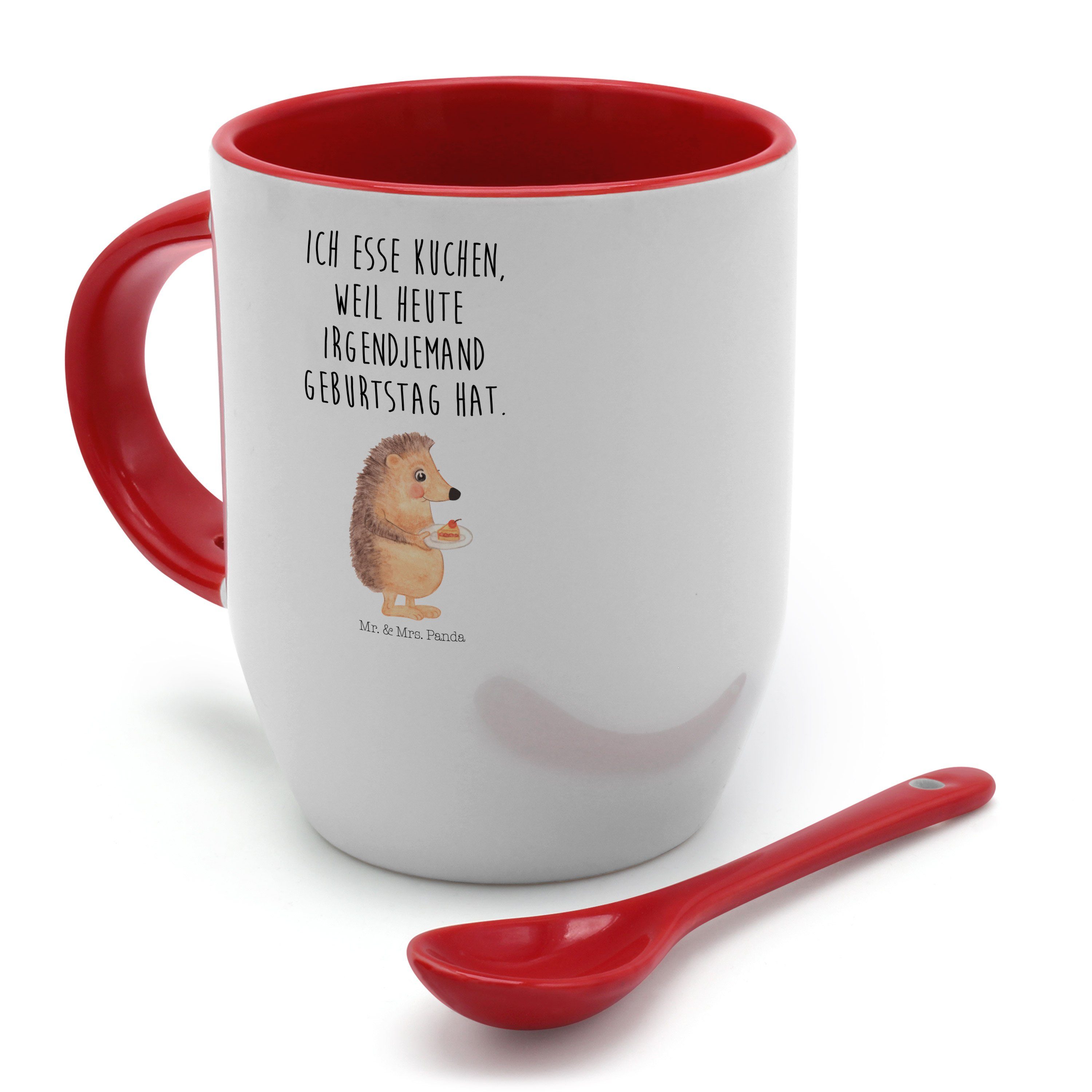 Mr. & Mrs. mit Panda Kaffeetasse, mit - Weiß Geschenk, - Keramik Tasse Kuchenstück Tasse Spruch, Igel