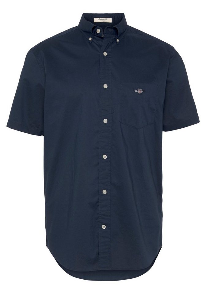 Gant Kurzarmhemd REG POPLIN SS SHIRT mit einer kleinen Logostickerei auf  der Brusttasche