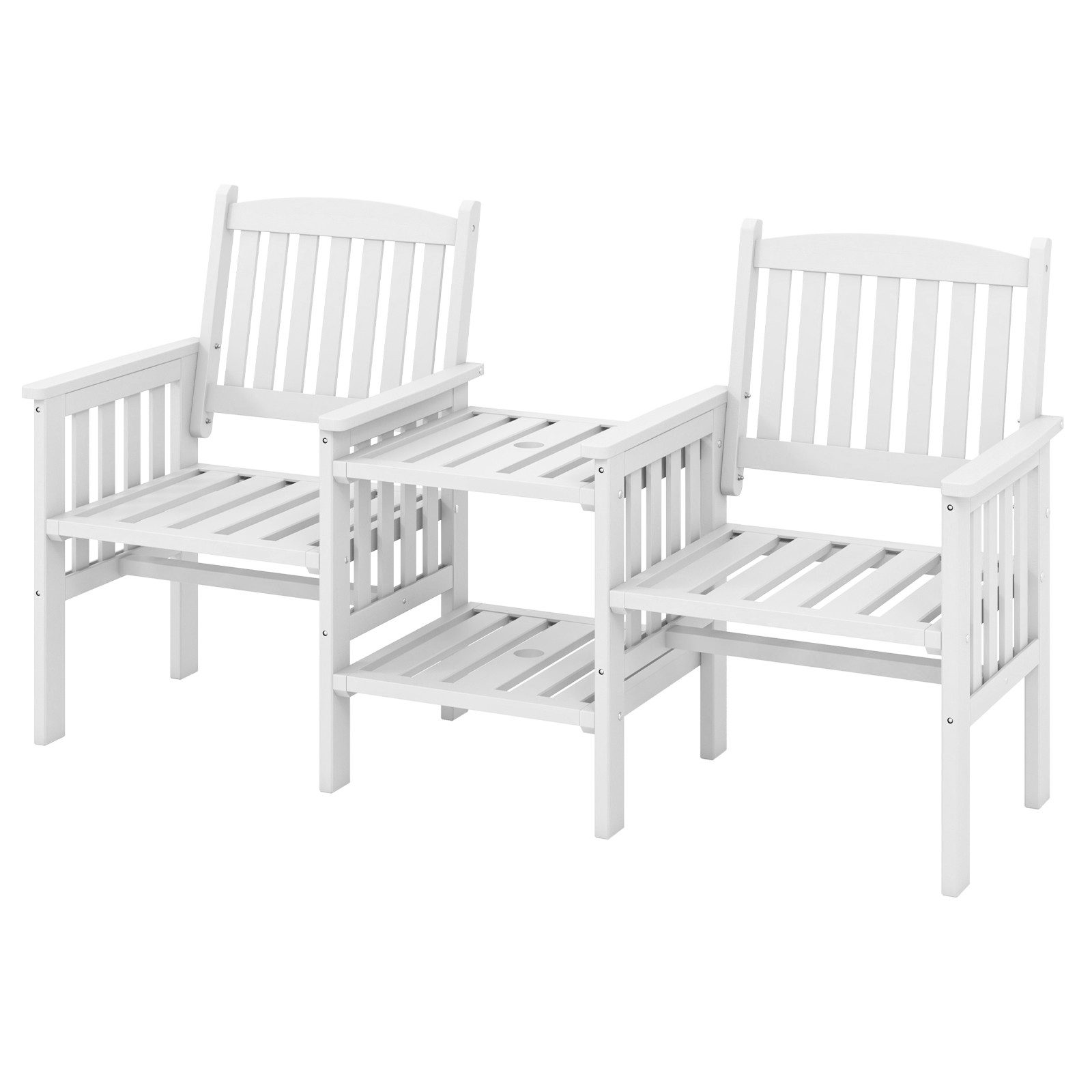 COSTWAY Gartenbank, mit Tisch, 2-Sitzer Bank günstig online kaufen