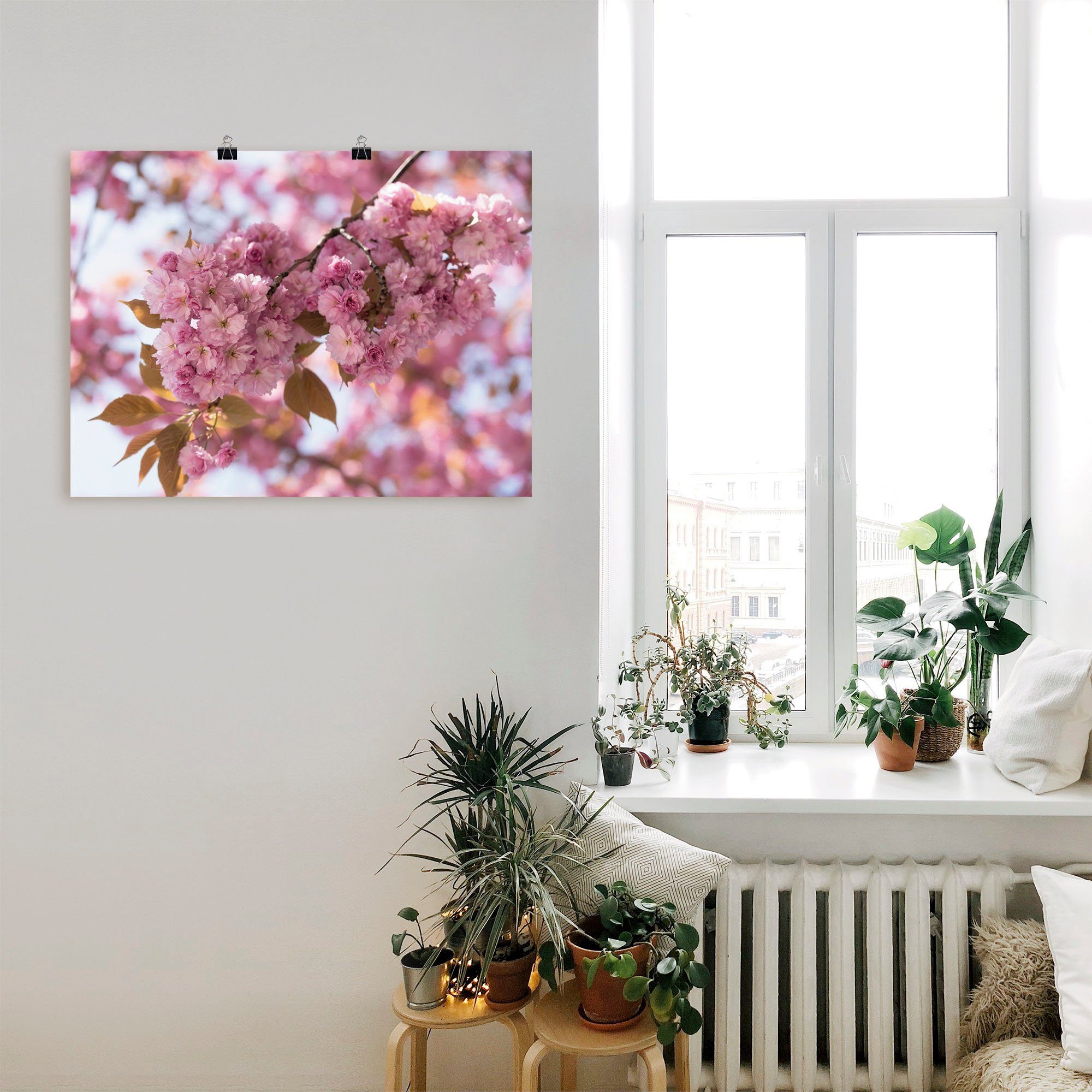 Artland Wandbild Japanische Kirschblüte in Love I, Blumen (1 St), als Leinwandbild, Poster in verschied. Größen