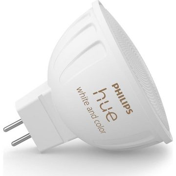 Philips Hue LED-Leuchtmittel White & Color Ambiance LED Lampe GU5,3 Reflektor - MR16 6,3W 400lm, n.v, warmweiss