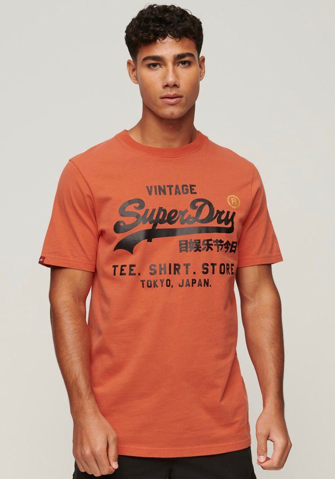 Superdry T-Shirt VINTAGE VL STORE CLASSIC Havana Orange TEE