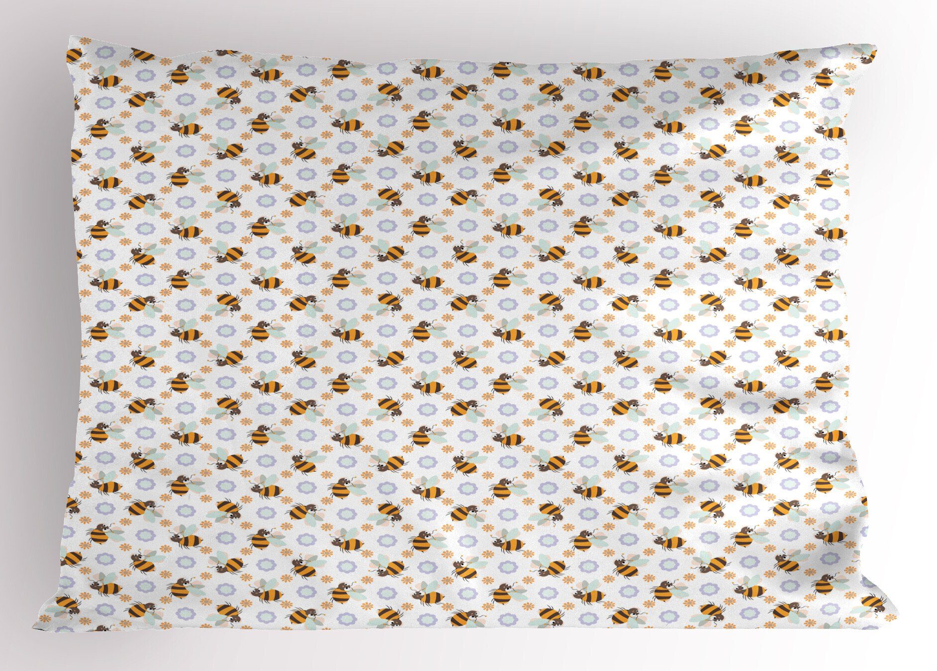 Kissenbezüge Dekorativer Standard King Size Gedruckter Kissenbezug, Abakuhaus (1 Stück), Blumen Insekten Bienen-Muster