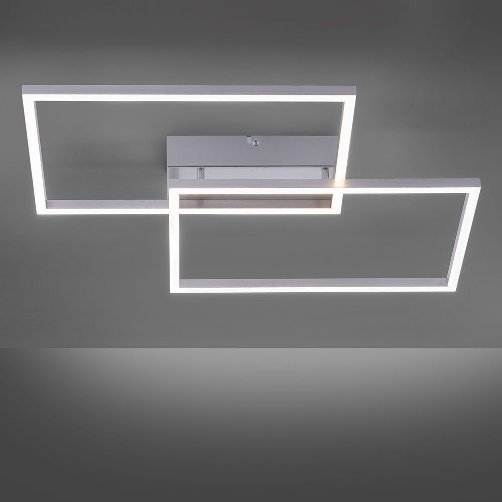 etc-shop LED L Decken silber - Watt Ess Wohn - Deckenleuchte, Design Strahler Tageslicht cm 75 Leuchten 40 FERNBEDIENUNG LED