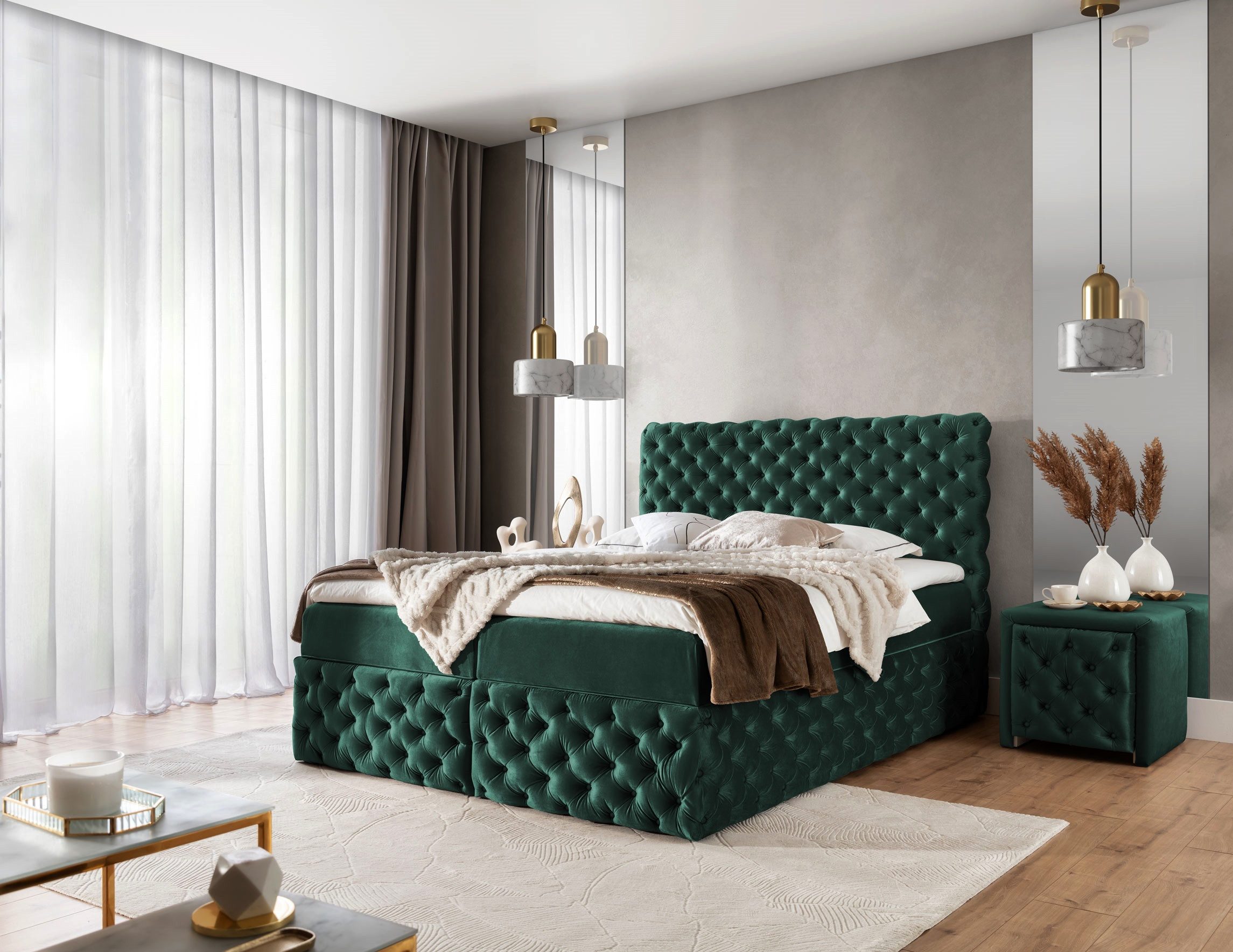 yourhouse24 Boxspringbett Castel (Bonell-Matratze und Topperr), günstig online kaufen
