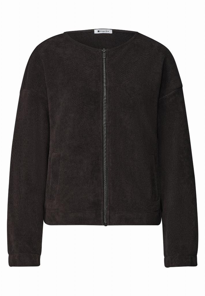STREET ONE T-Shirt Jacke mit Rundhals in Cord-Optik