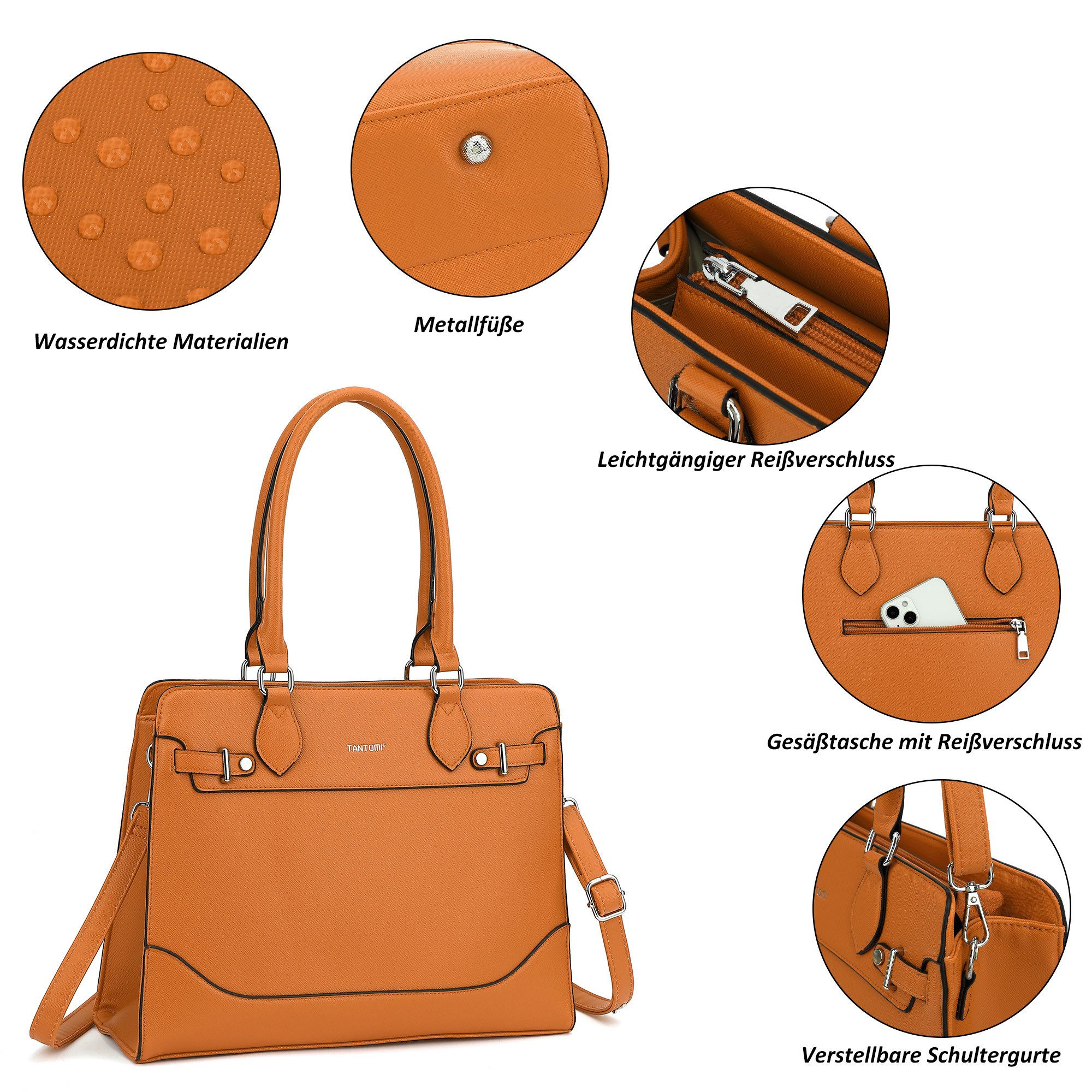 TAN.TOMI Aktentasche Damen Große Business Handtasche Schultertasche Arbeit Schule, Multi-tasche Beuteltote Hobo Tragetasche für Büro Arbeit Schule