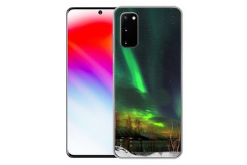 MuchoWow Handyhülle Nordlichter - Leuchtturm - Norwegen, Phone Case, Handyhülle Samsung Galaxy S20, Silikon, Schutzhülle