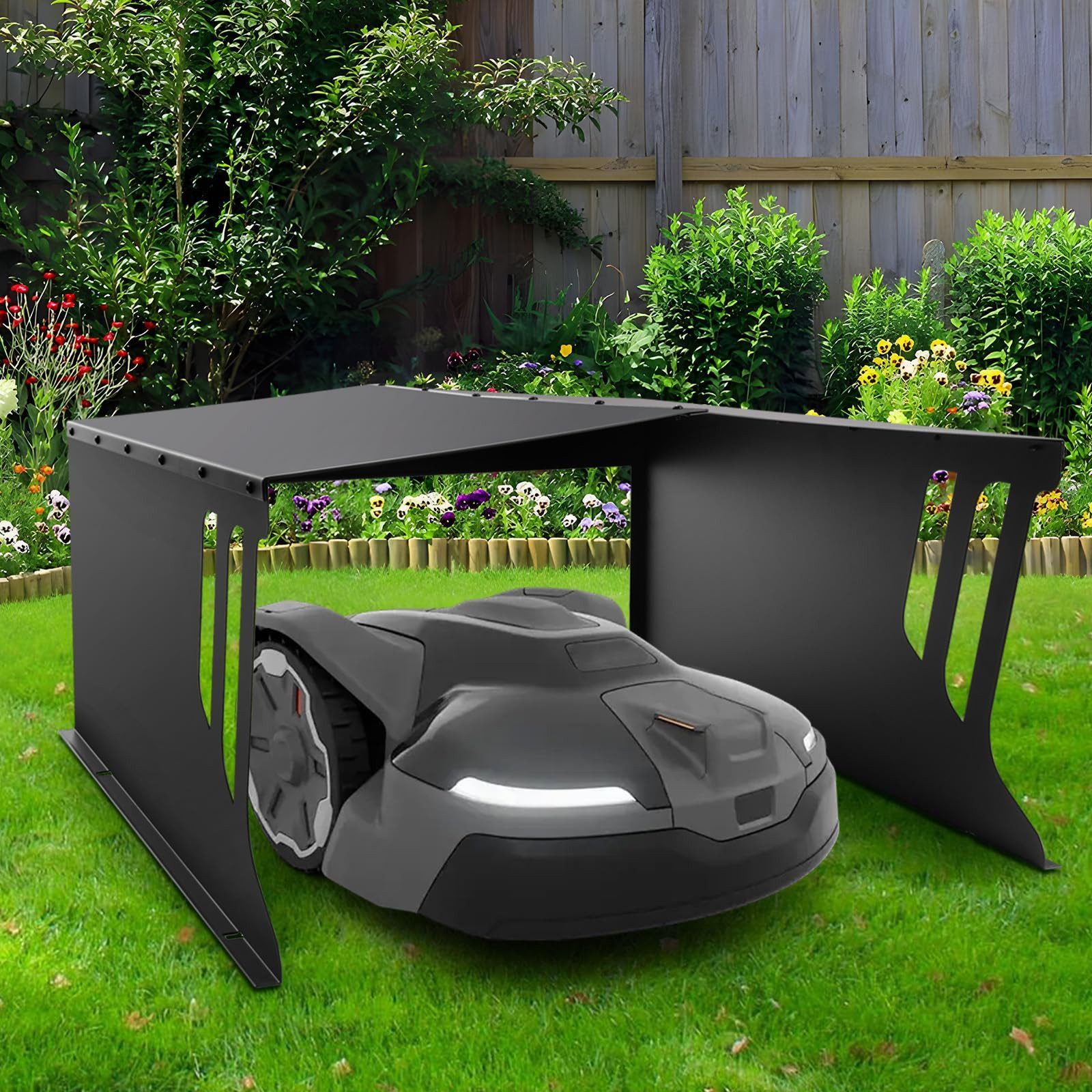 XERSEK Mähroboter-Garage Stahl Rasenmäher Garage Dach günstig online kaufen
