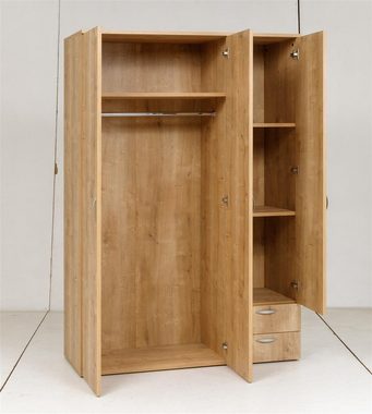 Furni24 Kleiderschrank Kleiderschrank, Saphir Eiche, 120x177x52cm