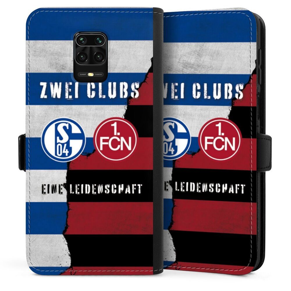 DeinDesign Handyhülle FC Schalke 04 1. FC Nürnberg Freundschaft, Xiaomi Redmi Note 9s Hülle Handy Flip Case Wallet Cover