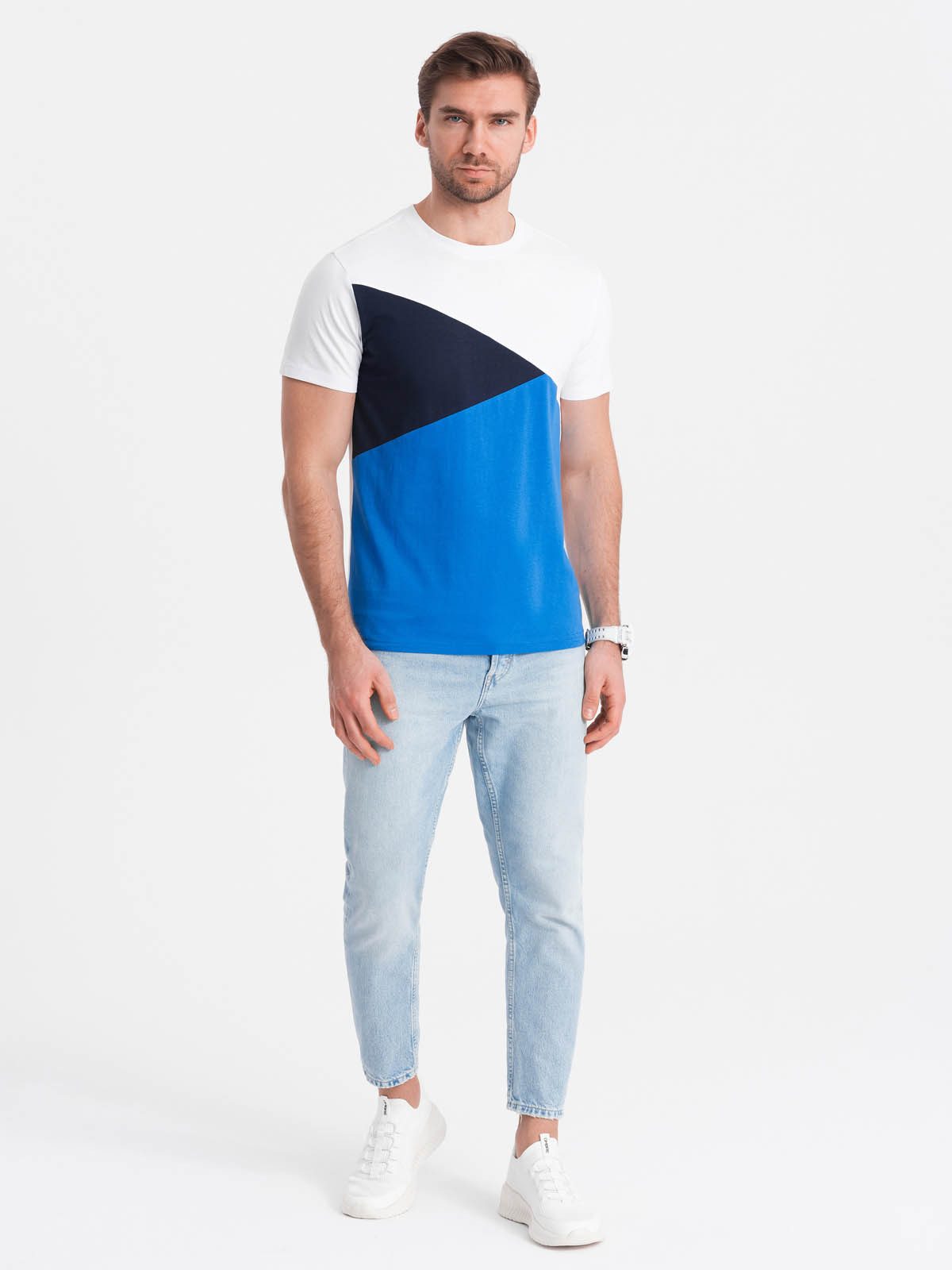 OMBRE T-Shirt Dreifarbiges Baumwoll-T-Shirt für Männer günstig online kaufen