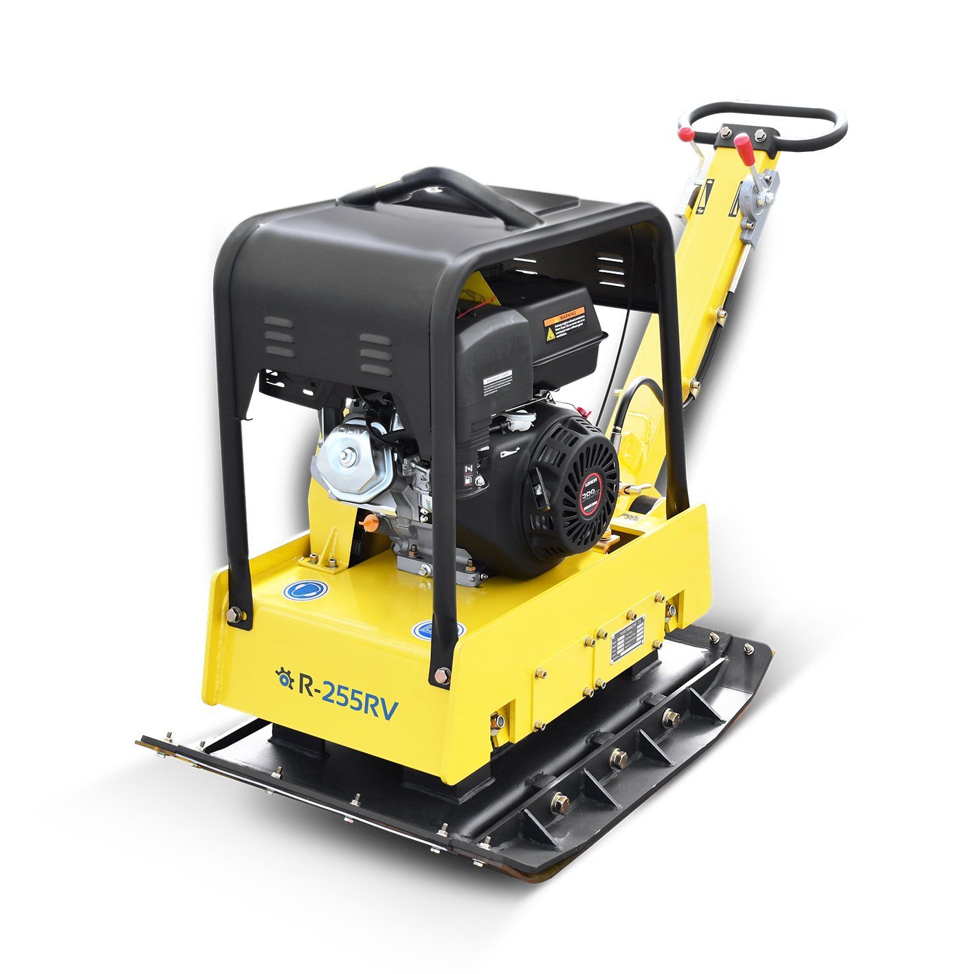 BAMATO Rüttelplatte R-255RV, max. 3750 vpm, 3-tlg., inklusive Gummimatte und Fahrwerk