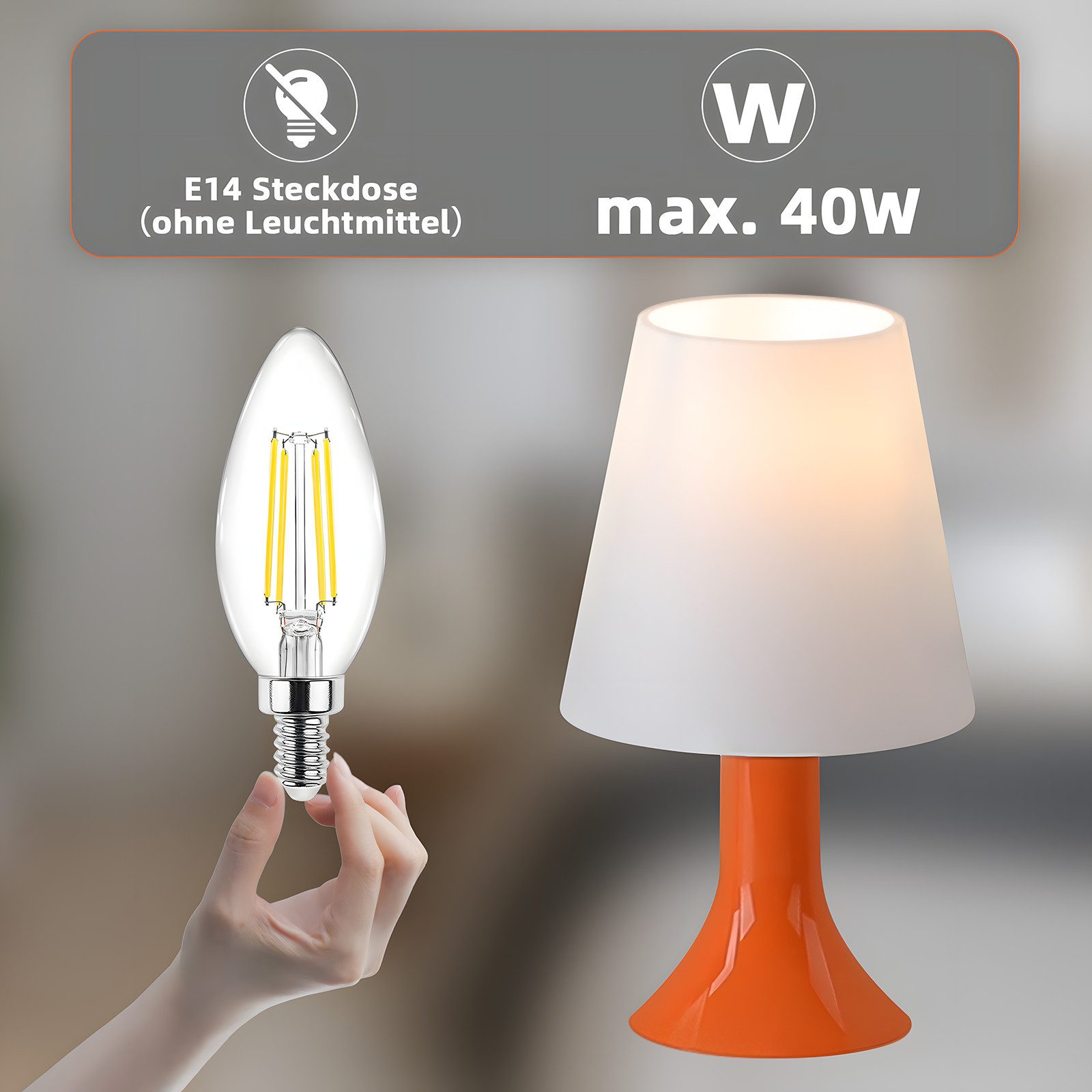 ZMH Tischleuchte mit Kabel - E14 günstig online kaufen