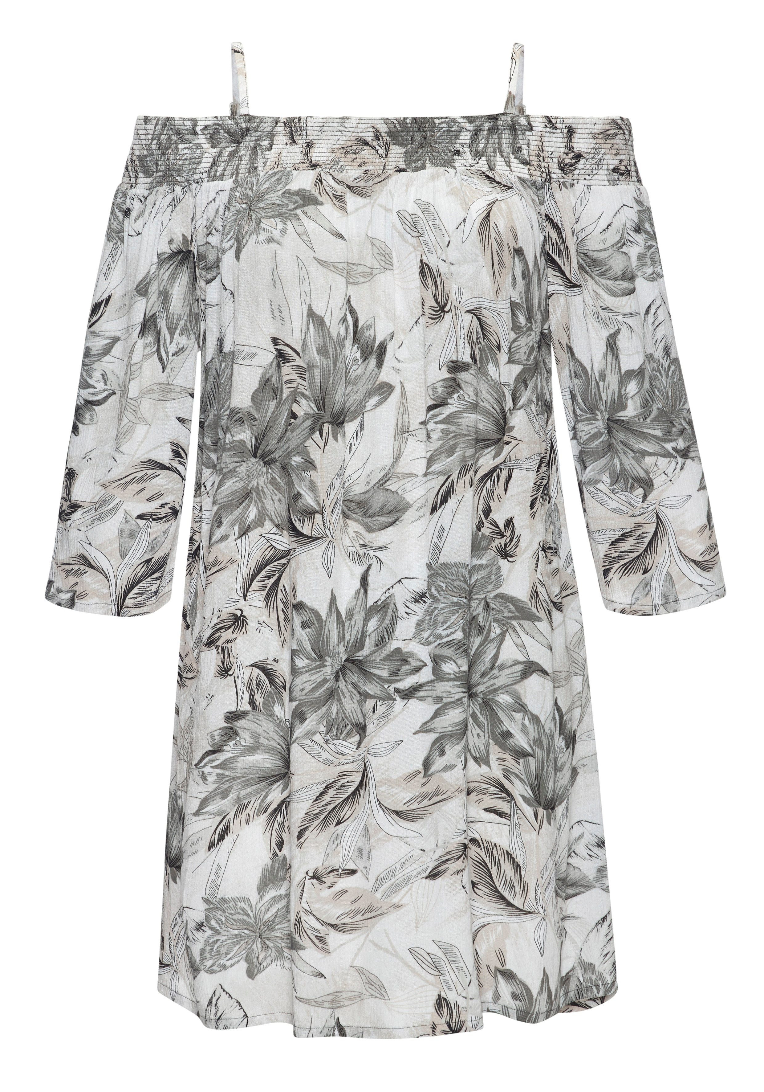 Vivance Off-Shoulder-Kleid mit Allover-Print und Carmenausschnitt. € 39,99