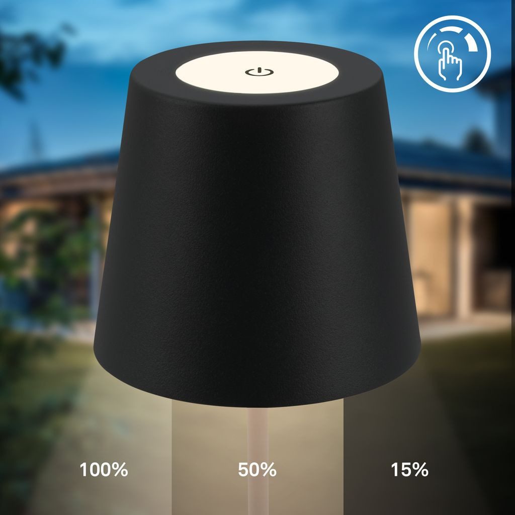 B.K.Licht Tischleuchte Akku LED Tischlampe schwarz günstig online kaufen