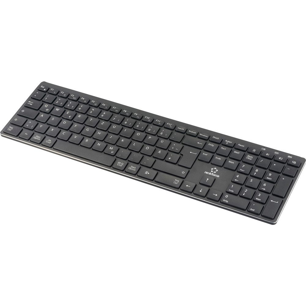 Renkforce Renkforce RF-ARKB-400 Bluetooth® Tastatur Deutsch, QWERTZ Schwarz Wied Tastatur