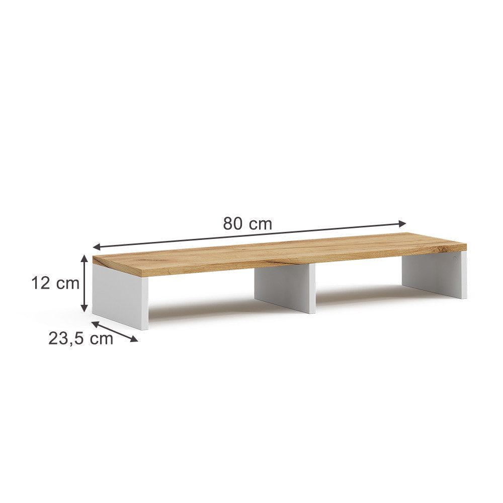 Vicco Schreibtisch Tomy, Weiß/Goldkraft Eiche, 80 x 12 cm günstig online kaufen