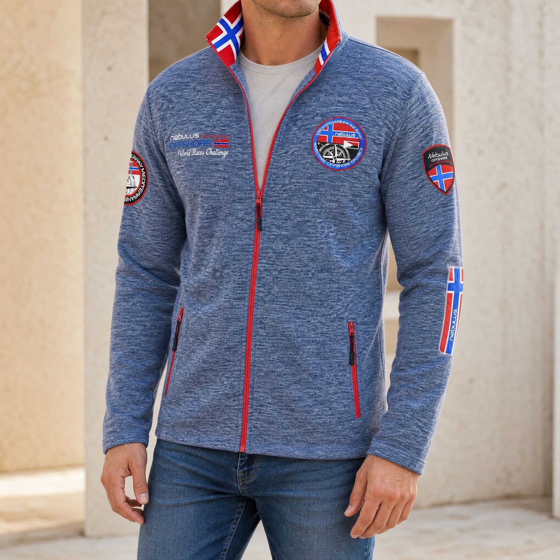 Nebulus Fleecejacke OFFBACK, P4131 - Herren, navy, L