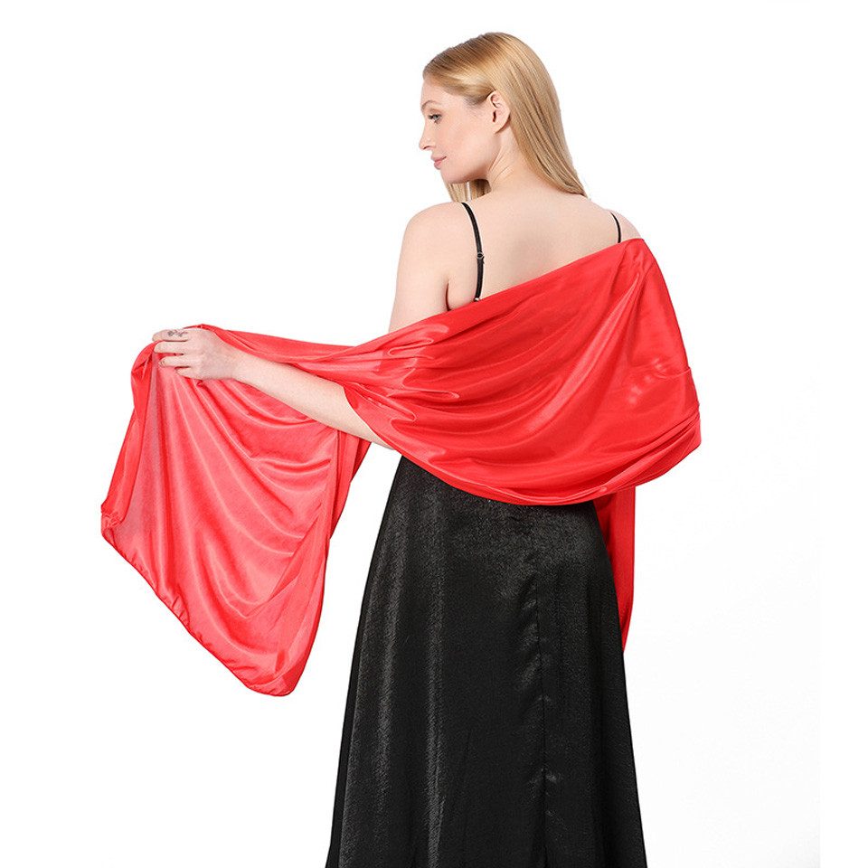 Coonoor Modeschal Eleganter Seidenschal, modischer Damen-Schal, satinierter Überlanger Schal, Hochzeitskleid-Schal