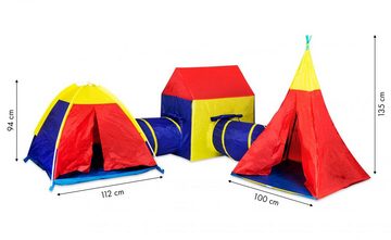 COIL Spielzelt Kinderspielzelt, Kinderzelt, Zelt für Kinder, Zelt, (5-tlg) Krabbeltunnel, Tipi, Teilhaus, Spielhaus, für Kinder ab 3 Jahren