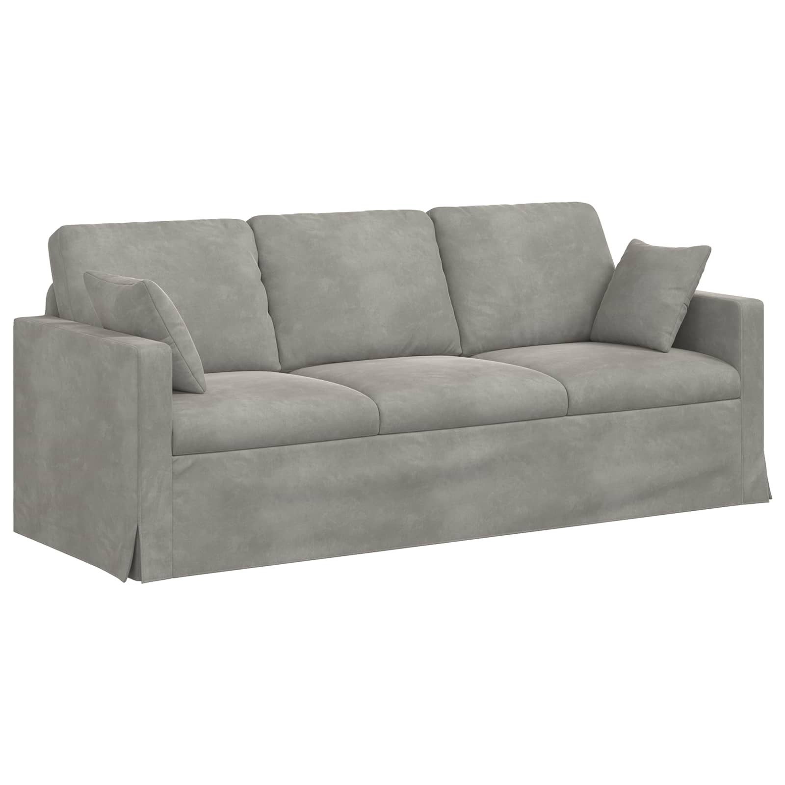 vidaXL Sofa Sofa Hellgrau 198 x 78 x 80 cm Samt, 1 Teile