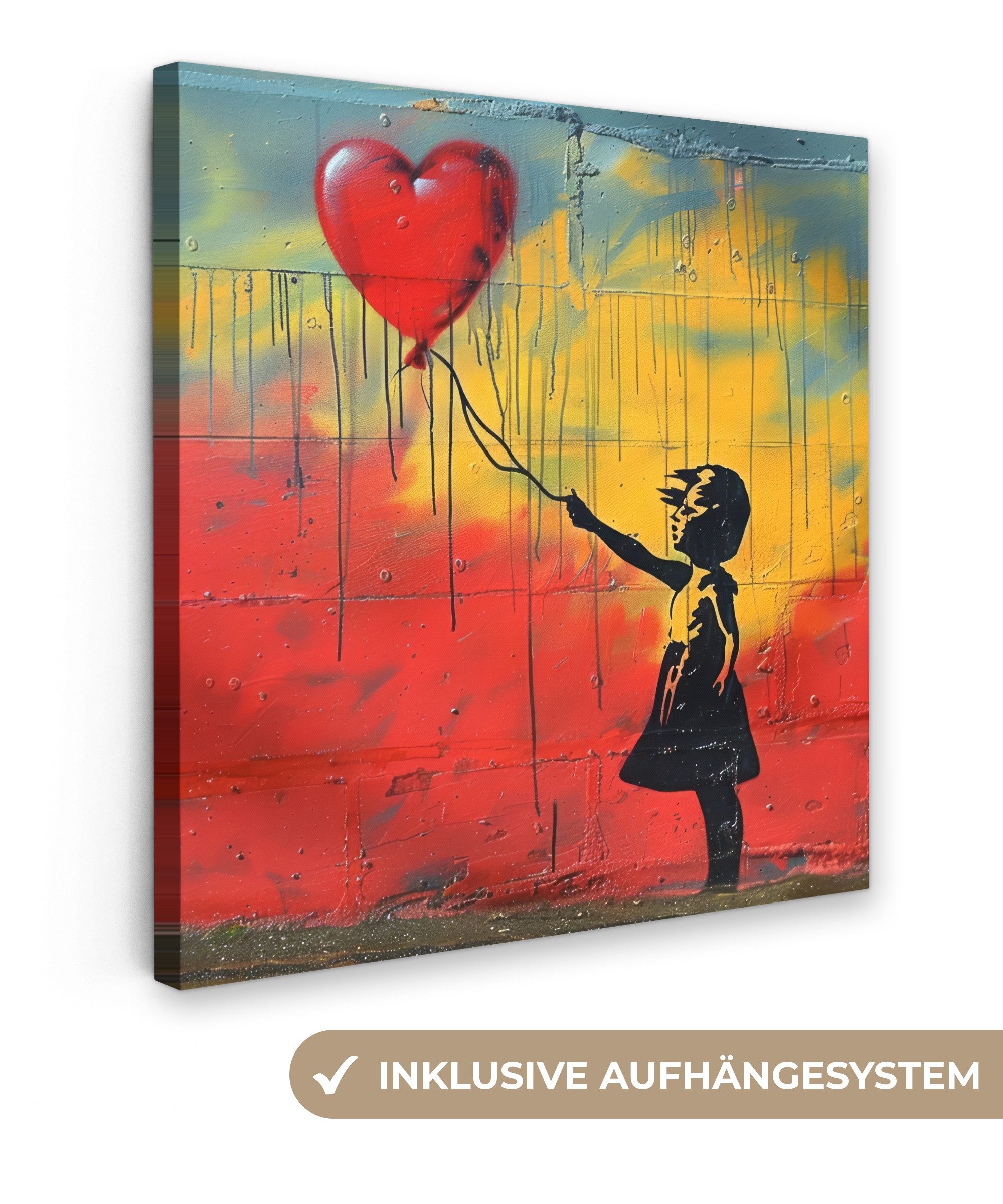 OneMillionCanvasses® Leinwandbild Banksy Style - Farbenfroh - Graffiti - Mä günstig online kaufen