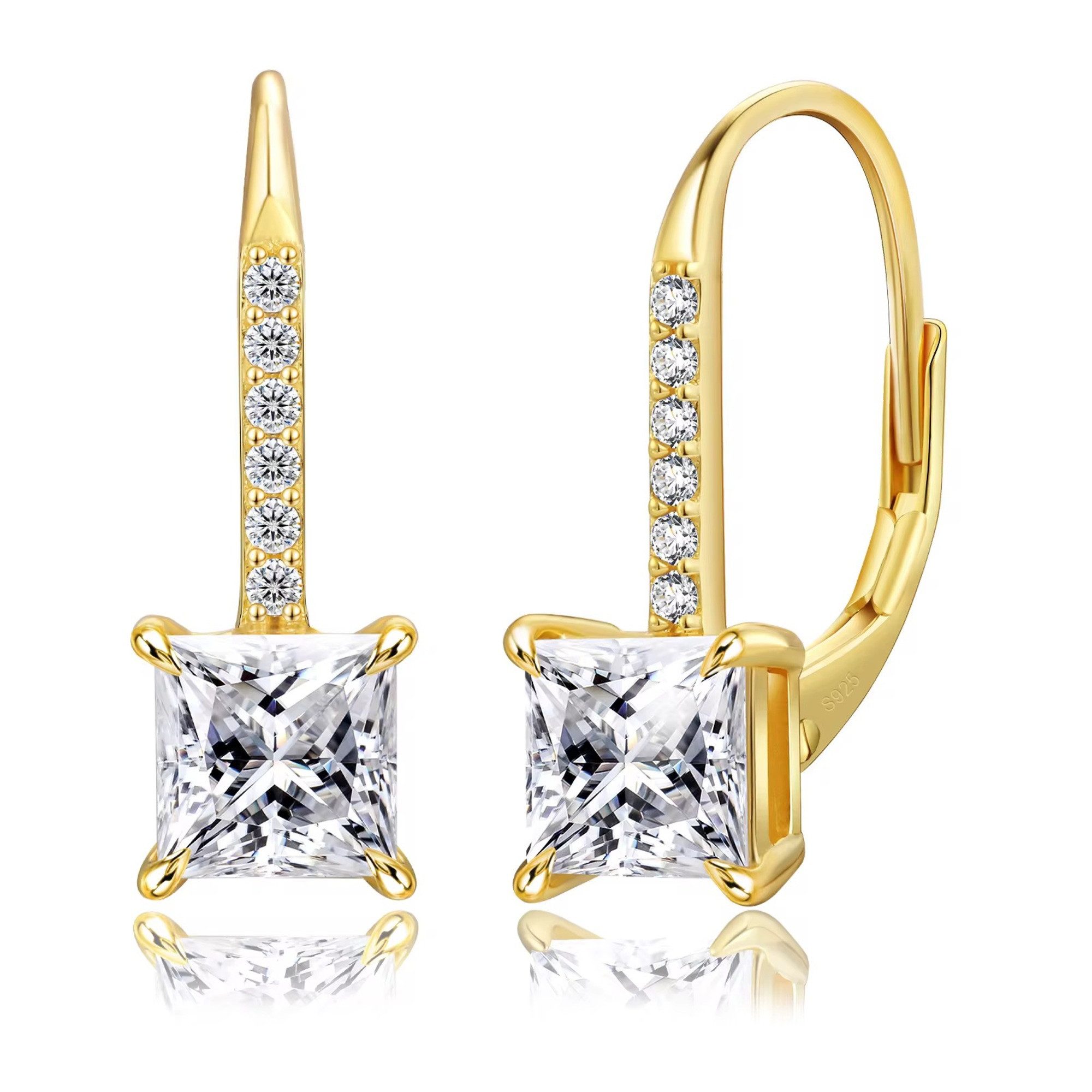 ROUGEMONT Paar Creolen Stilvolle Moissanit damen Creolen 925 Sterling Silber 1,2ct 2,0ct, Echtschmuck mit Echtheitszertifikat