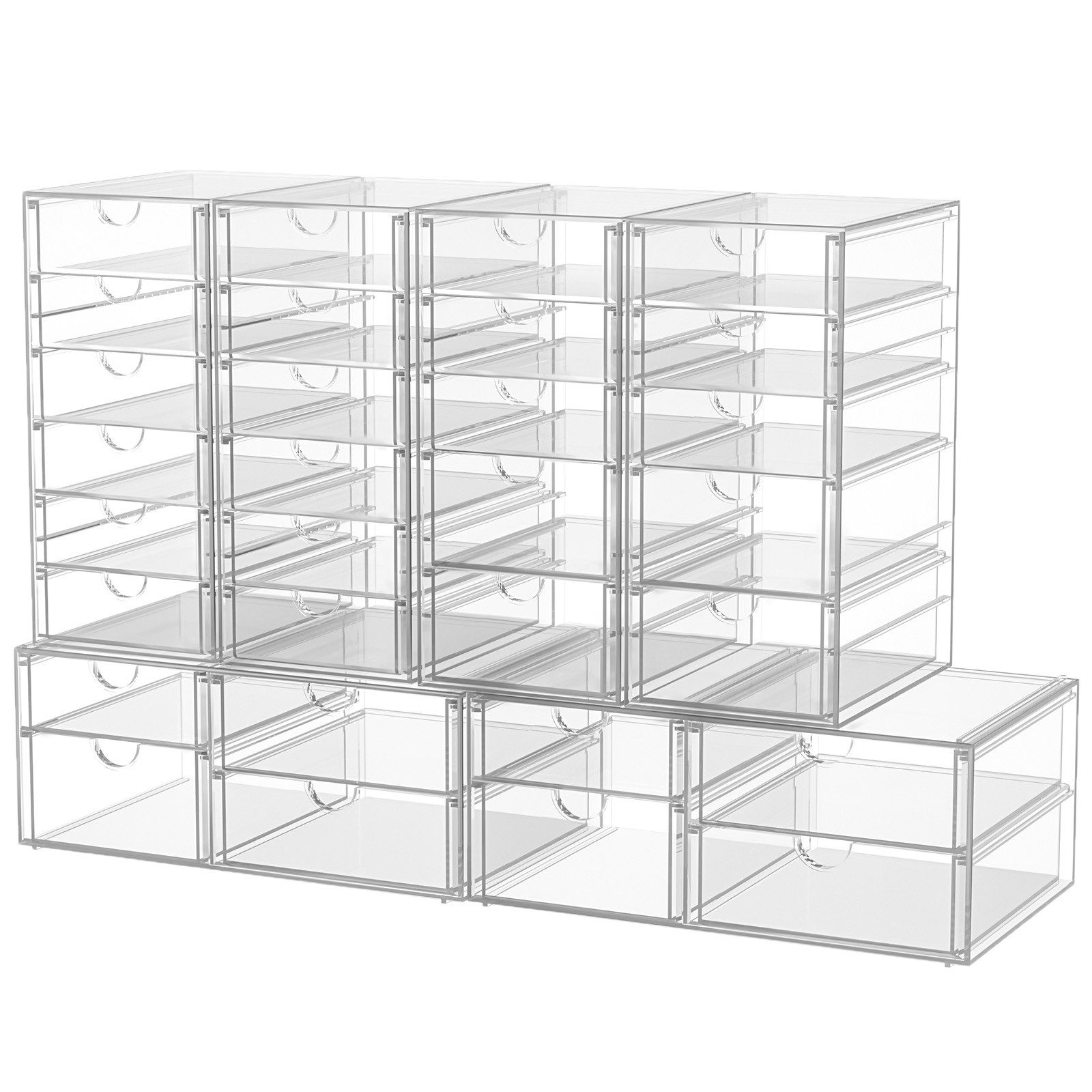 POPOLIC Make-Up Organizer Make-Up Organizer Kosmetikorganizer mit 7/16/19/22/30 Schubladen, Schubladenbox, 30-tlg., Aufbewahrungsbox mit Schubladen, Schreibtischorganizer mit Schubladen