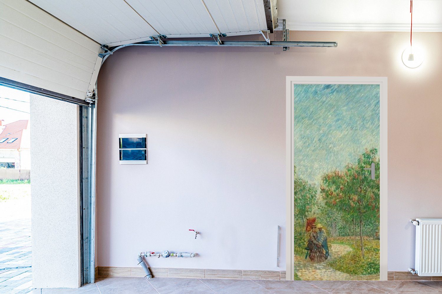 Türaufkleber, - Liebenden Matt, cm bedruckt, 75x205 Türtapete Tür, St), MuchoWow van für Gogh, Vincent mit Garten (1 Fototapete