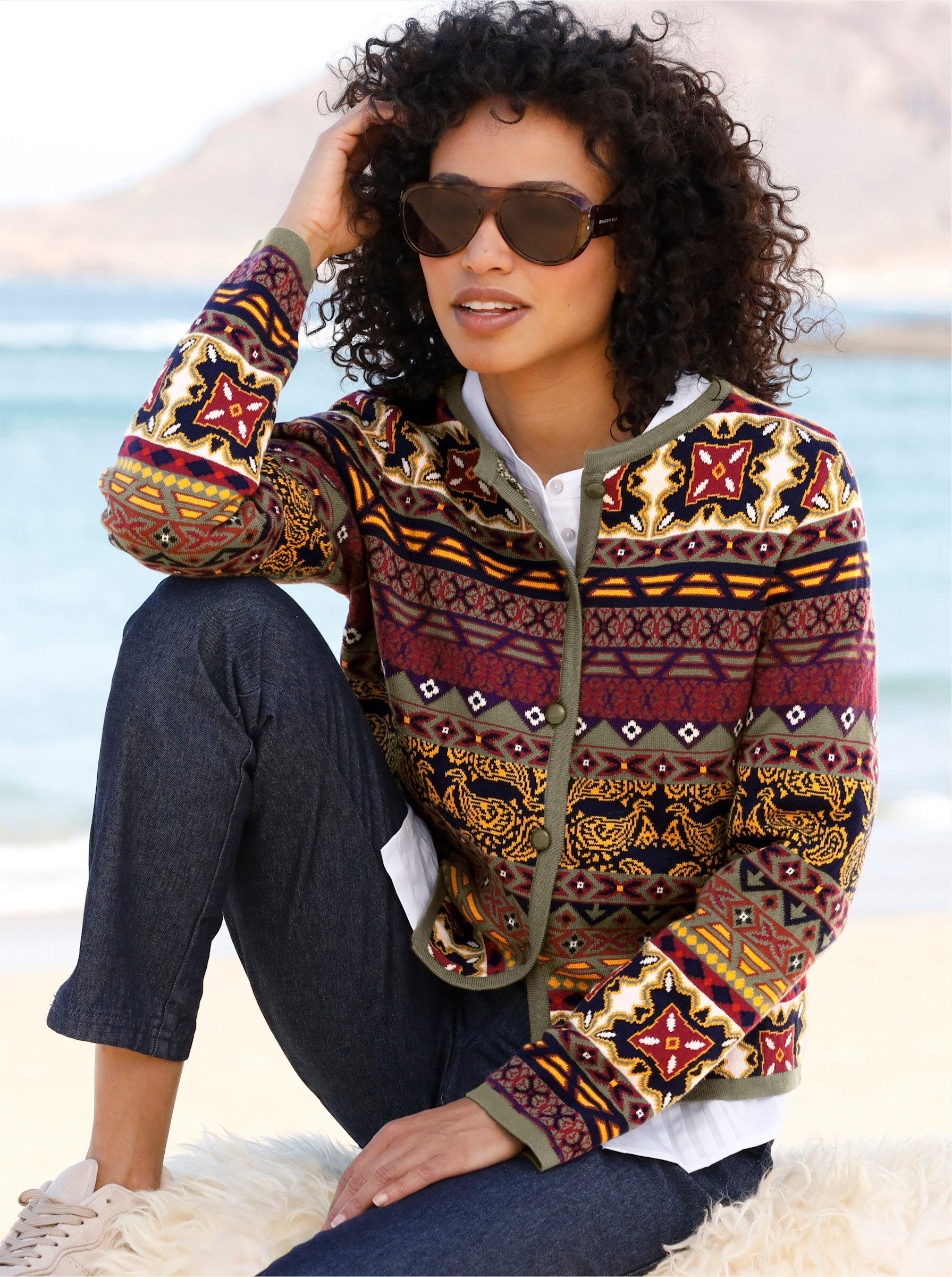 heine Strickjacke Strickjacke Langarm Jacquard