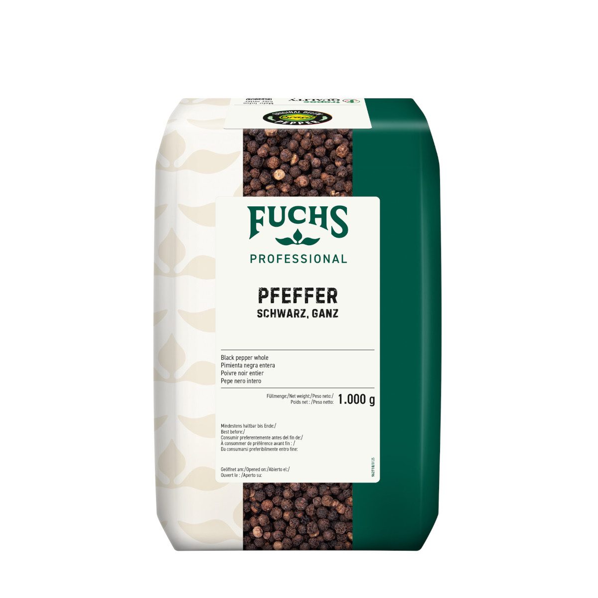 Fuchs Foodservice Gewürz, Fuchs Professional Pfeffer schwarz ganze Pfefferkörner spezial 1000g