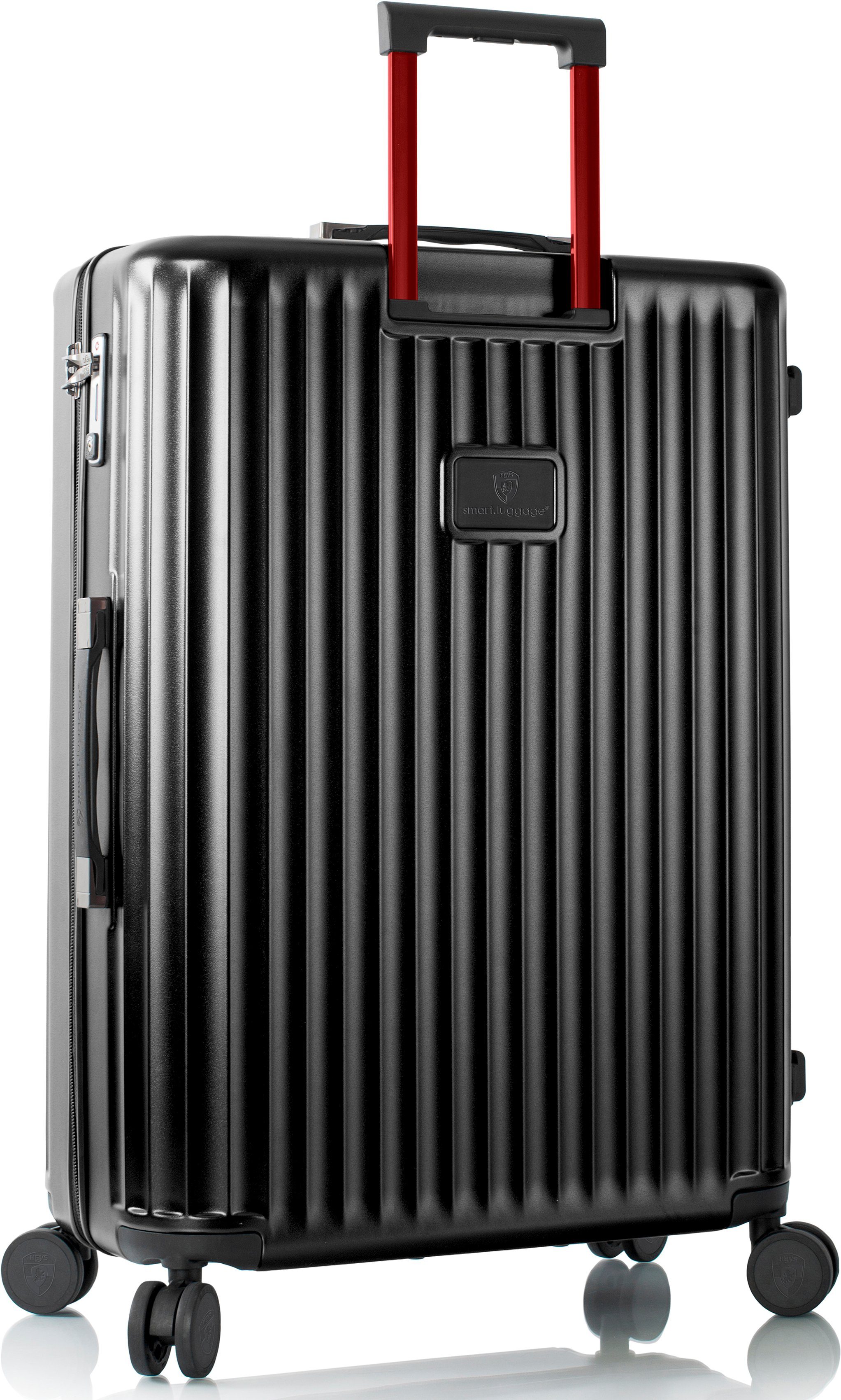 Black vollständig 4 Heys Smart Hartschalen-Trolley Luggage®, venetztes 76 Rollen, App-Funktion mit High-End-Gepäck cm,